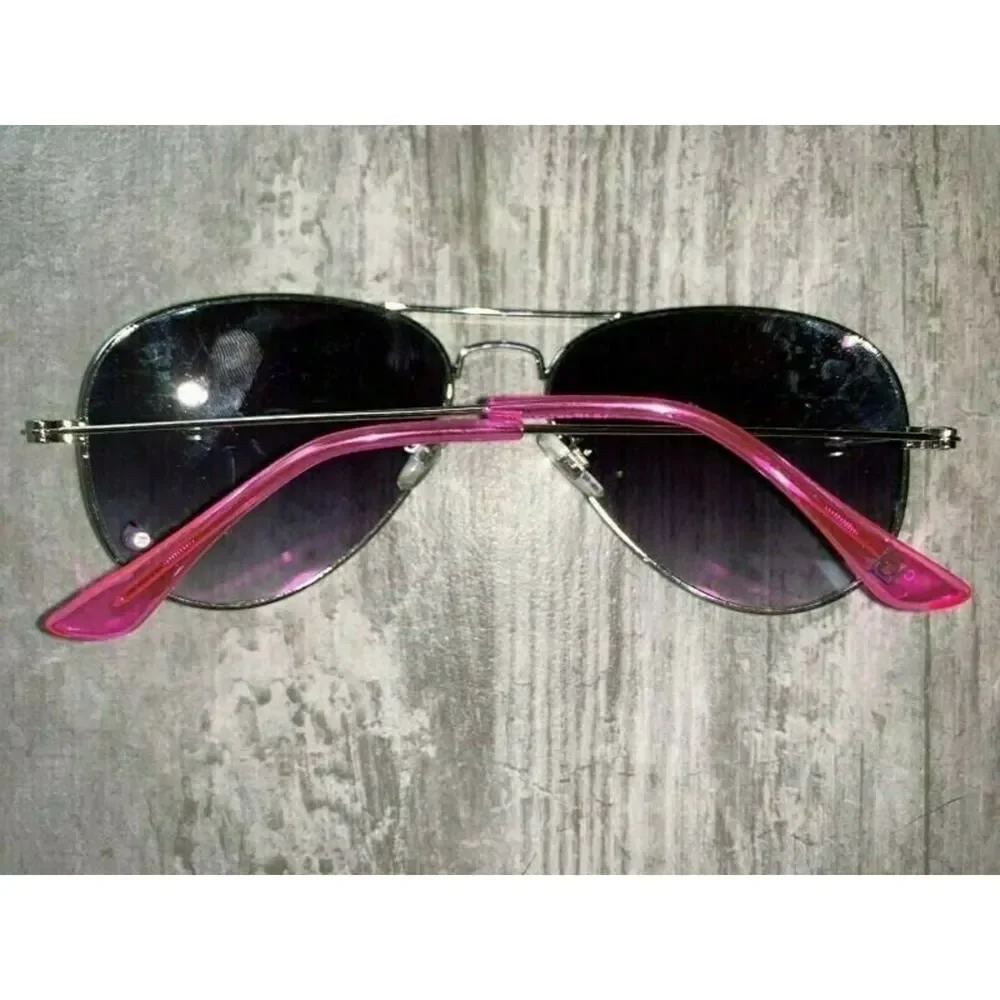 Summer Sunglasses Aviator Oversized Fashion Trendy Silver Pink Decal Designer